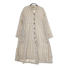nest Robe Linen striped robe dress 01153-1247 dress beige 5-0321M△