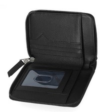 HARLEY-DAVIDSON WOMENS CLASSIC SMALL ZIP AROUND LEATHER WALLET BLACK MWW001/08