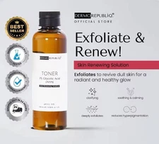 1 Bottle Dermorepubliq 7% Glycolic Acid (AHA) Skin Renewing Toner 100 ml