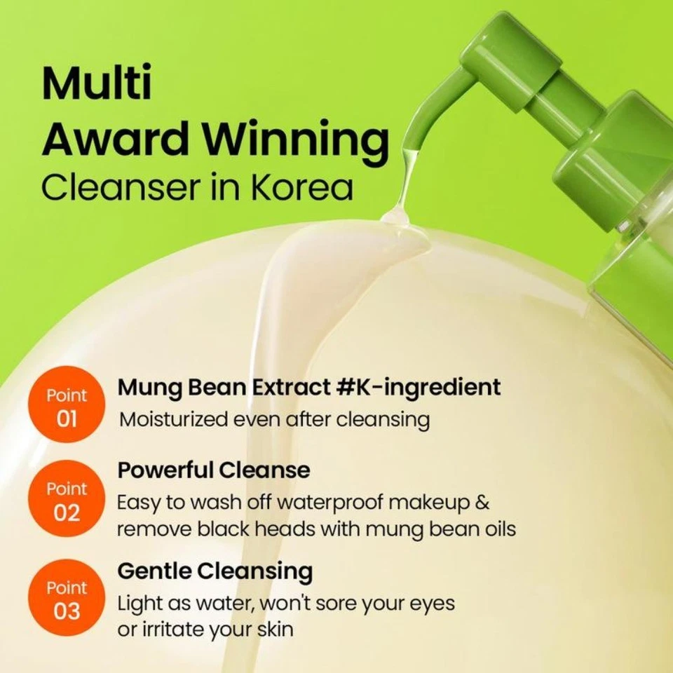 Mung Bean Skincare Duo - Peeling Gel & Cleansing Oil Set. - Image 4 of 4