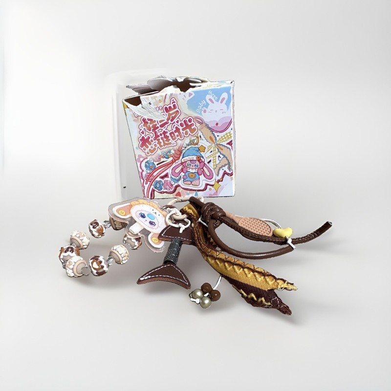 Baby Three Bunny Phone Charm Strap, Brown/Beige Multicolor Cartoon Design