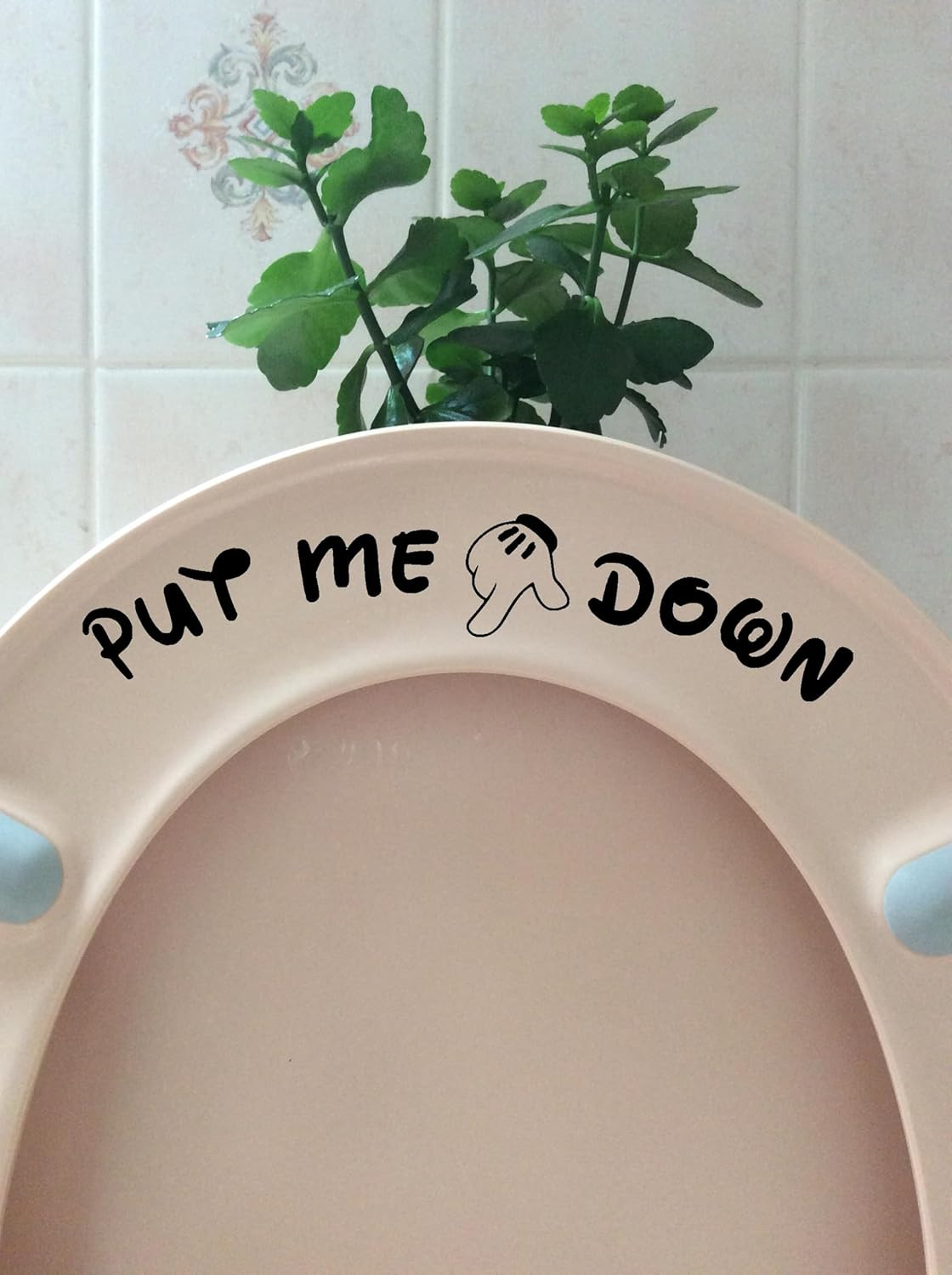 Pack of 2 Put Me Down Cute Mickey Hands Toilet Seat/Lid Sticker - Bathroom D&eacute;cor
