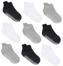 Baby Non Slip Grip Ankle Socks with Non Skid 4-7 Years Assorted - 9 Pairs
