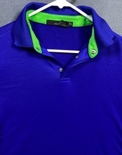 Ralph Lauren RLX Golf Performance Blue Green Polo Men's Size Medium fits Large