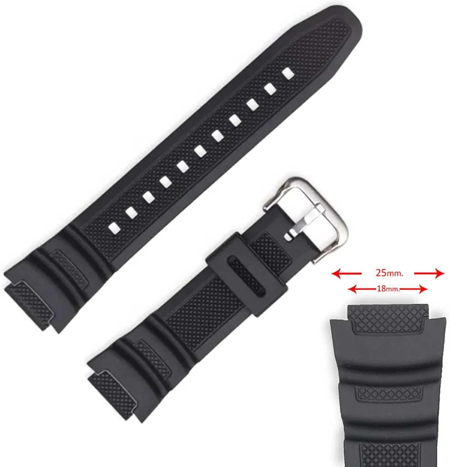 Cinturino Gomma Resina Orologio Compatibile Con Casio SGW-400H SGW-300H SGW-500H - Immagine 3 di 4