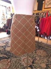 Vtg 1960s Mod Gogo Mini Skirt Brown Orange Plaid Wool