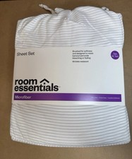 Room Essentials Microfiber Grey Striped Twin/XL Twin Sheet Set