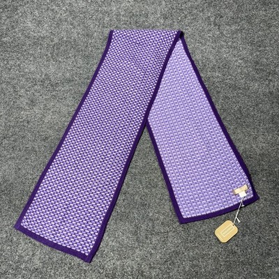 Nordstrom Scarf Womens One Size Purple Cashmere Knit Rectangle Geometric NWT