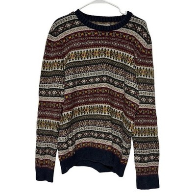 Vintage Abercrombie Fitch Wool Fair Isle Sweater Sz M Grandpa Ski Lodge Heritage