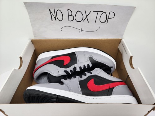 Women's Jordan 1 Low Cement Grey Fire Red Black FZ4183 002 Size 7 - Picture 6 of 7