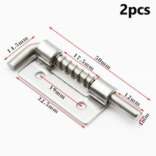 2PCS Spring Loaded Latch Pin 304 Stainless Steel Silver Window Cabinet Hinges Se