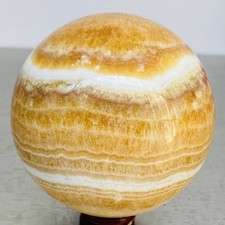 Natural Yellow Calcite Sphere Quartz Crystal Polished Ball Reiki Healing 2040G