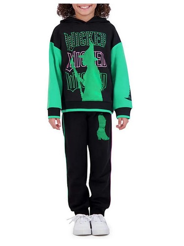 Girls Black & Green WIcked 2 PC Sweatsuit Sz S (6/7) NWT - Picture 4 of 10