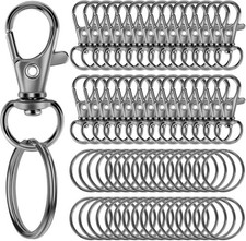 60PCS Keychain Making Kit, Including 30PCS Keychains Clips Hooks and 30PCS Key C