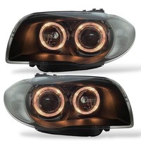 Angel Eyes Scheinwerfer Schwarz FüR BMW 1Er E81 E87 E82 E88 Rhd/Lhd Front