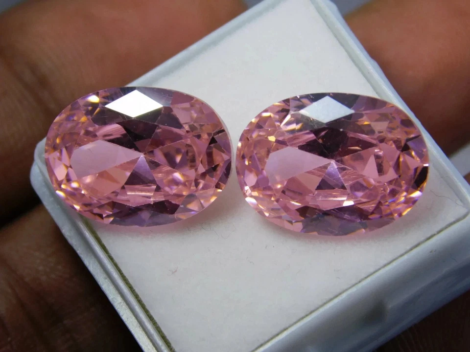 Натуральный камбоджийский розовый цирконий 180 карат пара овальной огранки россыпью сертифицированный AGL драгоценный камень - Изображение 4 из 4