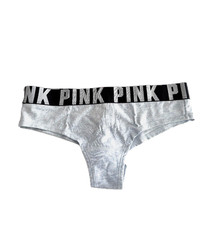 Victoria's Secret PINK Logo Cheekster Panty Light Blue Wide Band