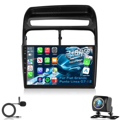 2+64GB Android 15 Carplay GPS Für Fiat Grande Punto Linea 07-12 Autoradio Kamera