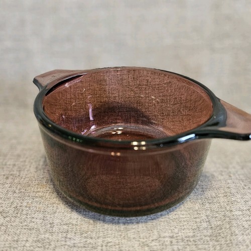 Vtg 80s Purple Amethyst Small Baking Dish Casserole Dessert 4" Diameter Mexico