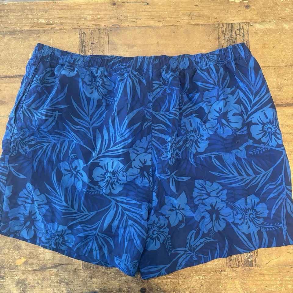 HB Harbor Bay Swim Trunks Men 3X/Big Blue Hawaii Pockets Elastic Waist Lined - Image 2 of 4