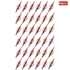 36PCS Archery Broadheads 100 Grain 3 Fixed Blade Hunting Arrow Heads with Case