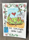 ACEO Original Art by C3 Design Goods - Cute snake/sword/border design