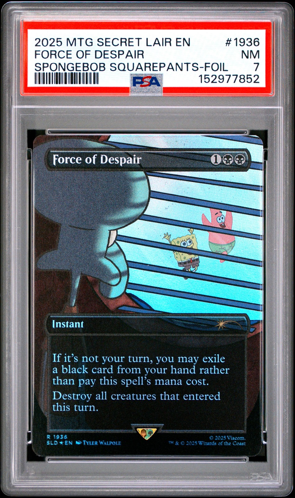 2025 MTG SECRET LAIR DROP INTERNET SENSATION-FOIL #1936 FORCE OF DESPAIR PSA 7