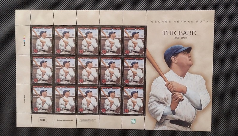 George Herman Ruth / Babe Ruth 32C U.S. Sheet of 15 uncut Stamps
