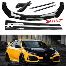 Front Bumper Lip Splitter Spoiler Side Skirt For Honda Civic Sedan Rear Lip