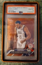 2024 Topps Now Olympics Steph Curry Orange 4/5 PSA 10 POP2 Jersey Number Match