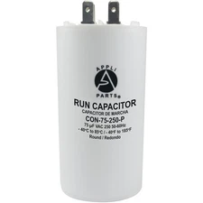 Appli Parts Run Capacitor for electric motors 75 Mfd uF (microfarads) 250VAC Pla