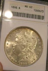 1898 Morgan Silver Dollar - old gen ANACS, MS 62, toning both sides, 4035-2
