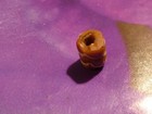 ANCIENT PYU BEAUTIFUL RED  WHITE GLASS ZIG ZAG TUBULAR  BEAD 7.2-5.3 MM — photo 4