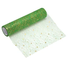 Grass Green Table Runner Roll, 11" x 30 Feet Sequin Foil Metallic Table Runner