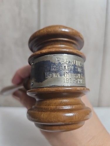 GAVEL, wooden "President, Rosary Society, Holy Ghost Church, 1956-1957", VTG - Bild 15 von 18