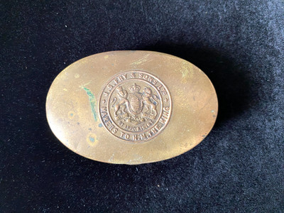 Vintage J.S. Fry & Sons Messing Tabak / Schnupftabakdose - um 1902-1910 - Royal Warrant