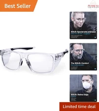 Safety Glasses Clear Lens Side Shields Anti Fog Scratch Glare Protective