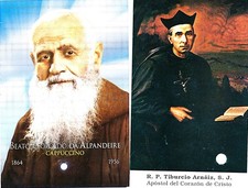 2 Reliquienbilder, RP Tiburcio Arnaiz, Jesuit und Leopold da Alpandeire