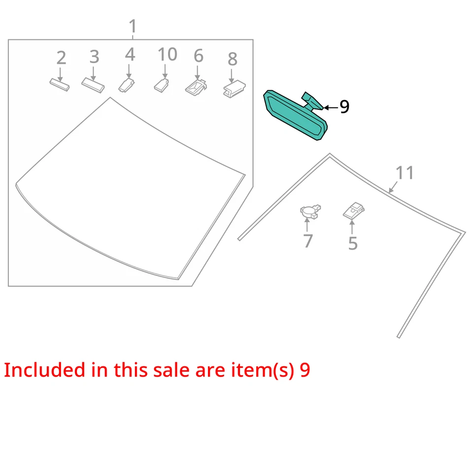 2024 HYUNDAI SONATA OEM INTERIOR REAR VIEW MIRROR W/ AUTO DIMMING 85110-BE000 - Image 3 of 4