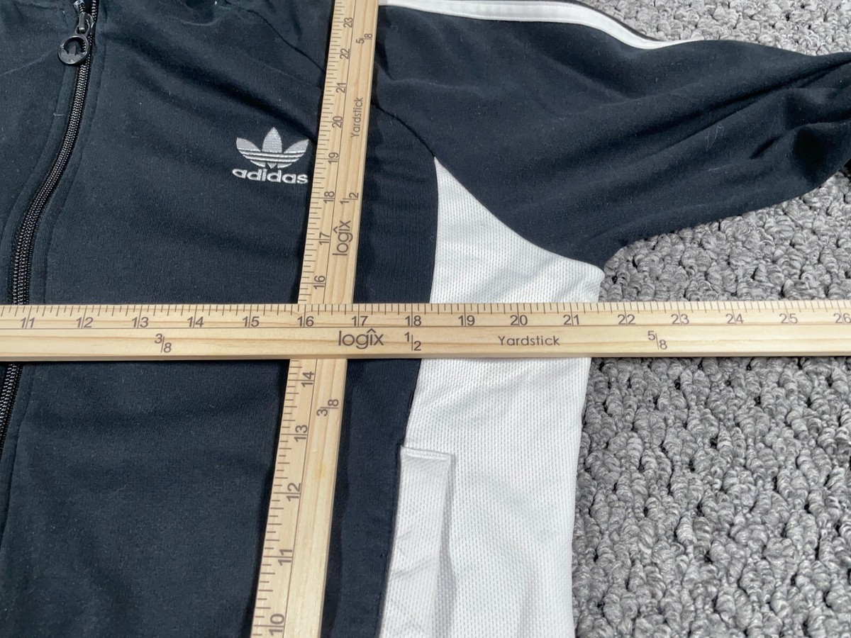 adidas Trefoil Logo Zip Track Jacket Adult Large Black White