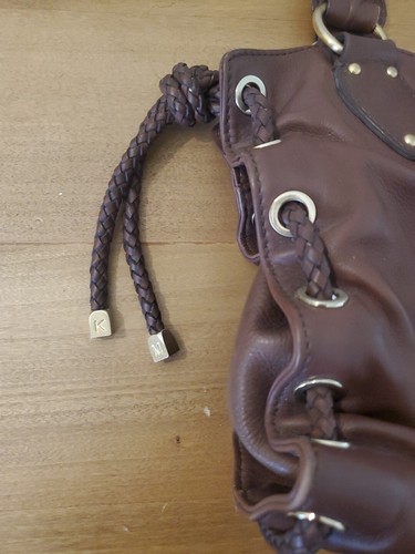 Michael Kors Handtasche Leder Umhängetasche MK braun Wildleder geflochten Beuteltasche gebraucht schön - Bild 5 von 11
