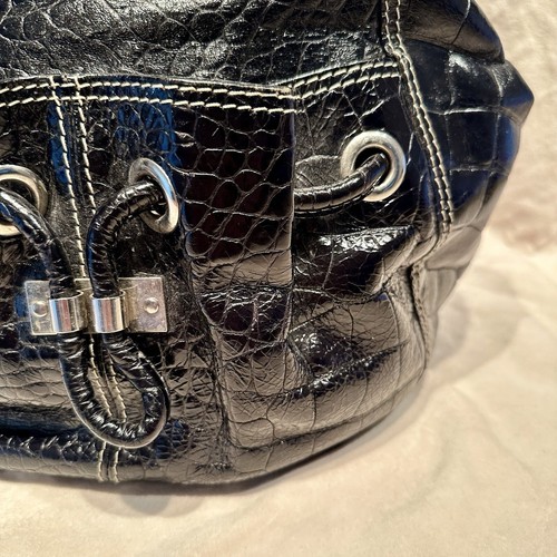 VIA REPUBBLICA Black Leather Shoulder Bag / Purse - Made in Italy - Picture 5 of 21