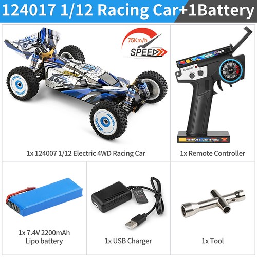 WLtoys 124017-V8 RC Racing Car 1/12 2.4G 4WD 75km/h Brushless Metal Chassis RTR - Picture 18 of 19