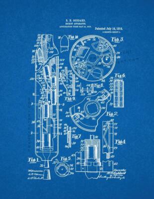 Goddard Rocket Apparatus Patent Print Blueprint