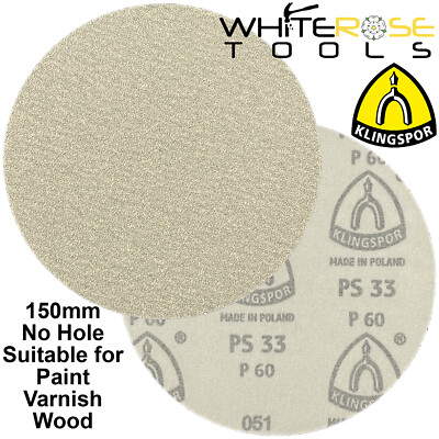 Klingspor Schleifscheiben Pads Klett 150 mm 6'' PS33 ohne Loch 40-600 Körnung