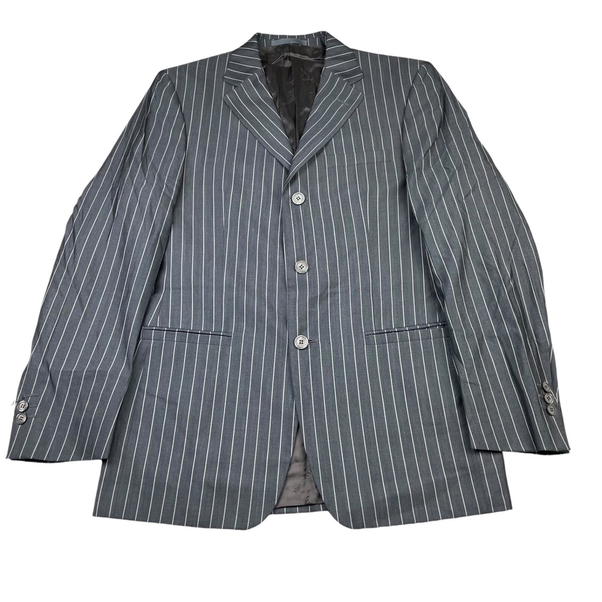 Gianni Versace Men's Wool/Silk Gangster Mobster Stripe Suit• Italy