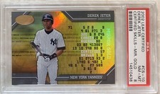 Derek Jeter 2002 Leaf Certified Skills Mirror Gold PSA 8 NM-MT #CS10 #’d 01/25!