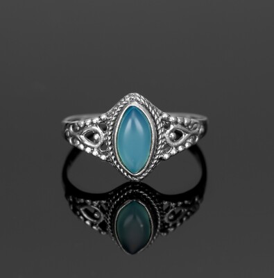 Marquise 925 Sterling Silver Labradorite Ruby Gemstone Ladies Ring Jewellery 