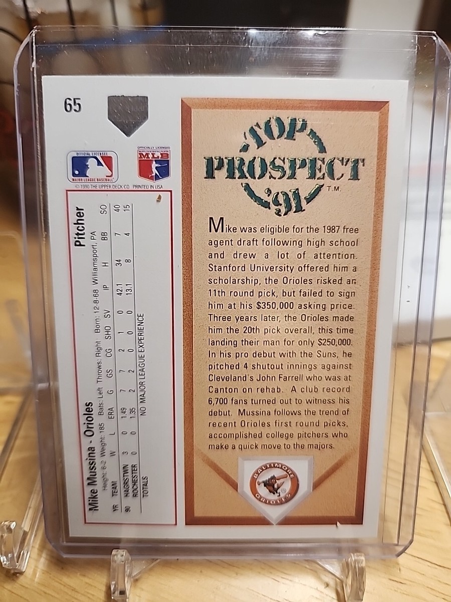 1991 UPPER DECK MIKE MESSINA TOP PROSPECT #65 BALTIMORE ORIOLES
