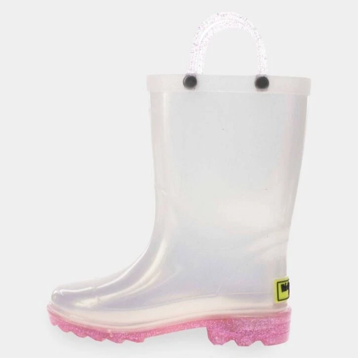 Clear glitter rain best sale boots